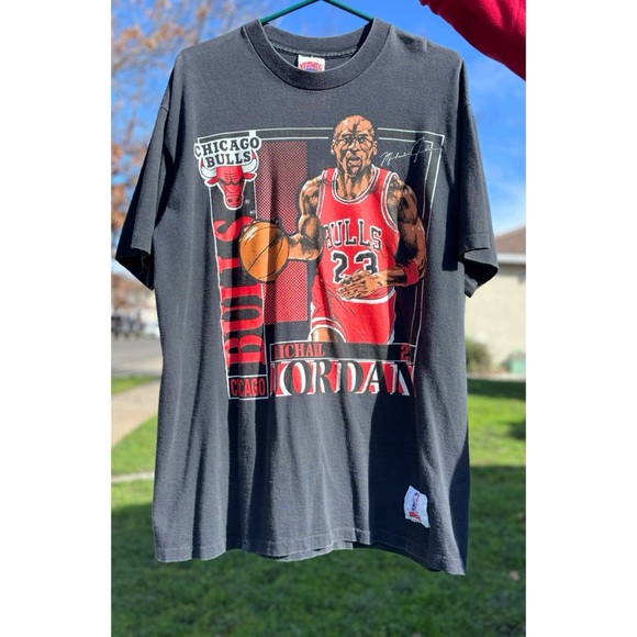 Michael Jordan #23 Vintage Nutmeg Mills double sided Chicago Bulls